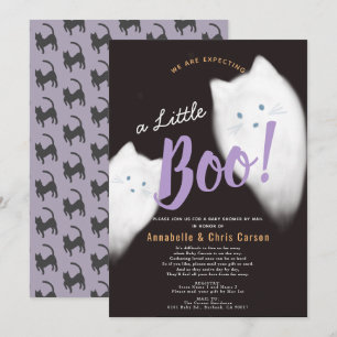 Convite Chá de fraldas de Halloween do Little Boo Ghost