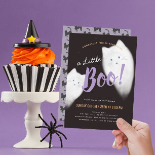 Convite Chá de fraldas de Halloween do Little Boo Ghost