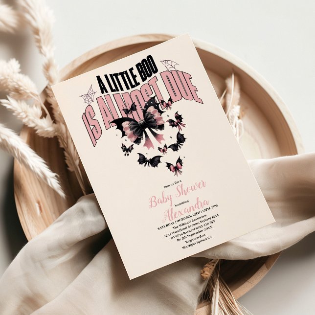 Convite Chá de fraldas de Halloween Rosa Gótico (Criador carregado)