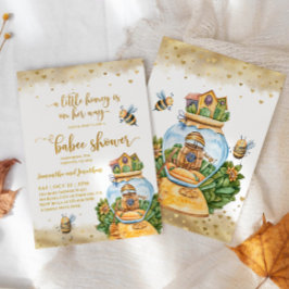 Convite Chá de fraldas de Ilustração de HoneyComb e Bee