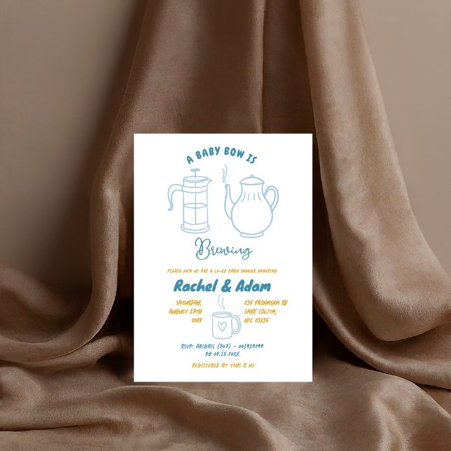 Convite chá de fraldas de ilustração - Porta do Tea (Criador carregado)