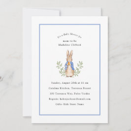 Convite Chá de fraldas de Imagem Azul de Peter Rabbit