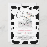 Chá de fraldas de Impressão de Vaca Preta, Floral,