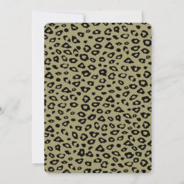 Convite Chá de fraldas de Impressão Dourado Leopardo Preto