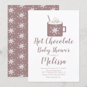 Convite Chá de fraldas de inverno de caneca de chocolate 
