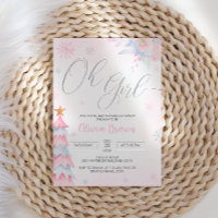 Chá de fraldas De Inverno De Prata E Rosa