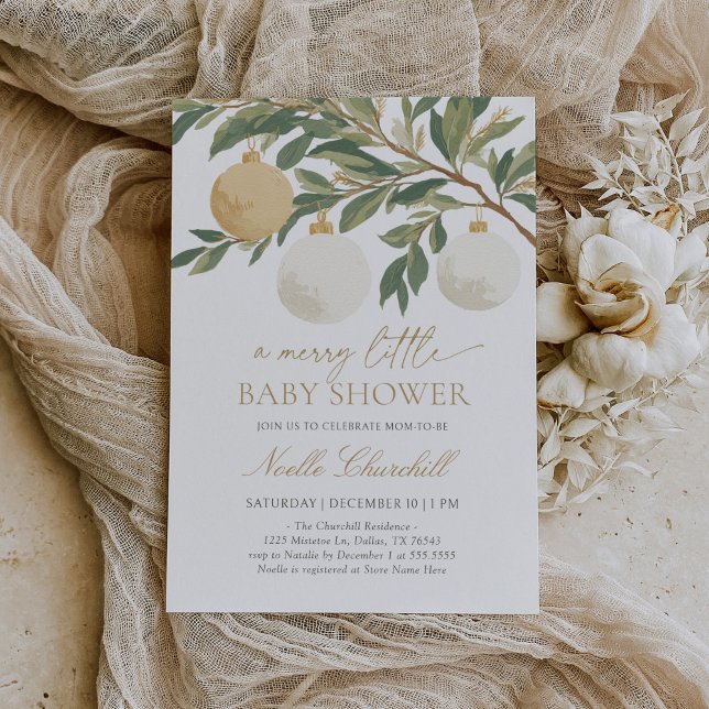 Convite Chá de fraldas de inverno enfeites de natal (Criador carregado)