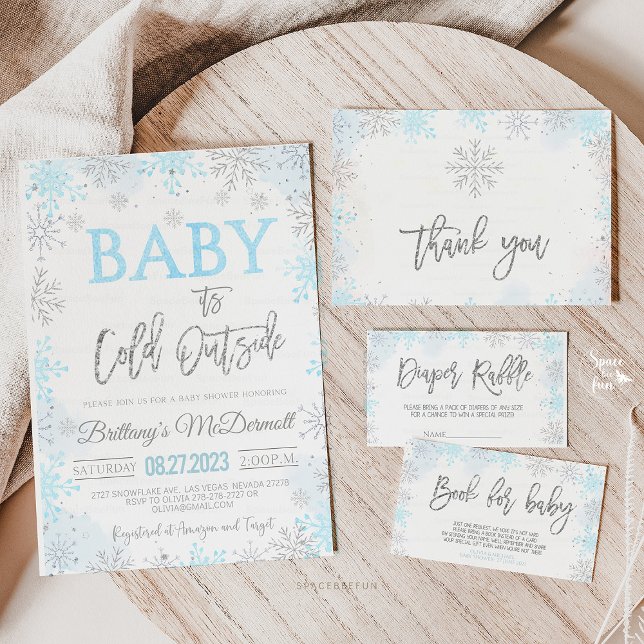 Convite Chá de fraldas de inverno Está frio lá fora (Winter Baby Shower, It's Cold Outside Baby Shower, winter baby shower invitation, holiday baby showe)