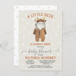 Convite Chá de fraldas de inverno para o pequeno Reindeer