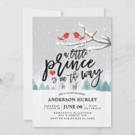 Convite Chá de fraldas de inverno, um pequeno príncipe est