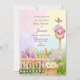 Convite Chá de fraldas de jardim