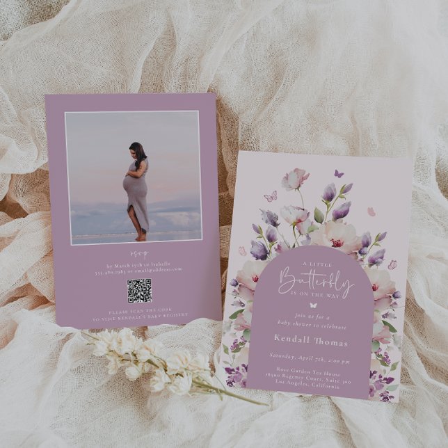 Convite Chá de fraldas de Jardim de Borboleta (Criador carregado)