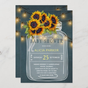 Convite Chá de fraldas de jarro amarelo-claro