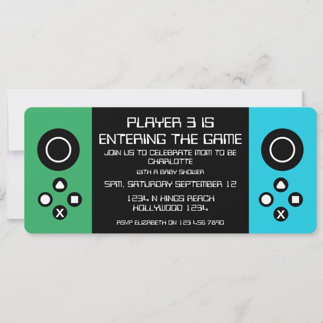 Convite Chá de fraldas de jogos de computador Novelty dive (Frente)