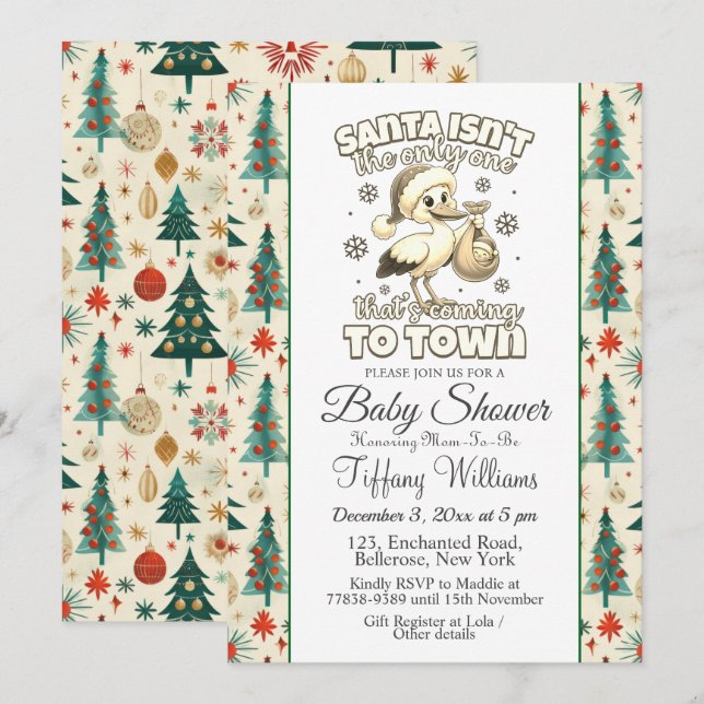 Convite Chá de fraldas de lançamento do Precioso de Tempes (Frente/Verso)