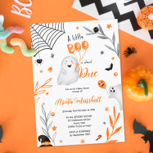 Chá de fraldas de laranja Bonito Boo Halloween