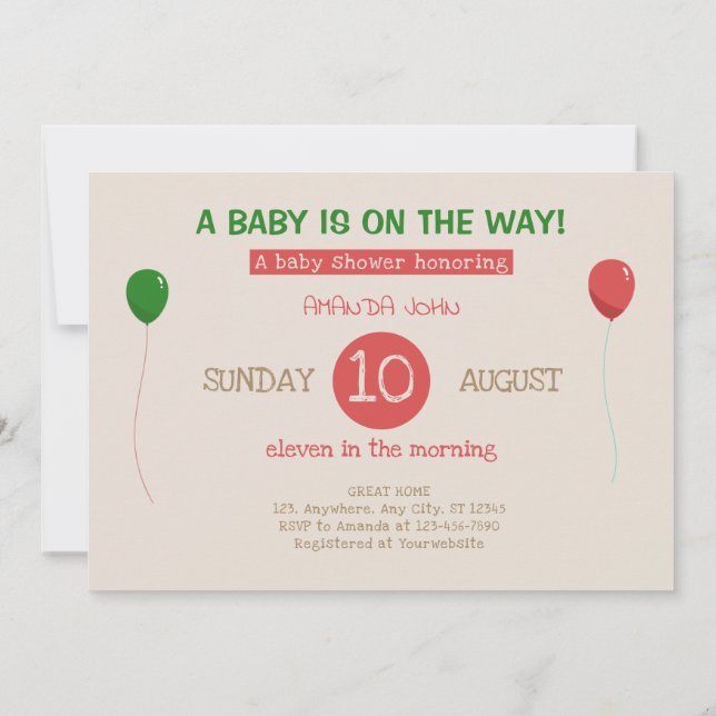 Convite Chá de fraldas de Laranja de Cartoon (Verso)