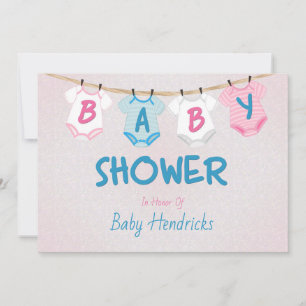 Convite Chá de fraldas de Layout de Linha de Fechamento