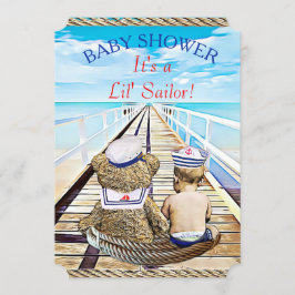 Convite Chá de fraldas de Lil' Sailor Boy