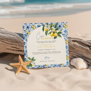 Convite Chá de fraldas de limão grego Ciao Bambino