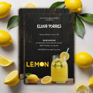 Convite Chá de fraldas de limonada russa