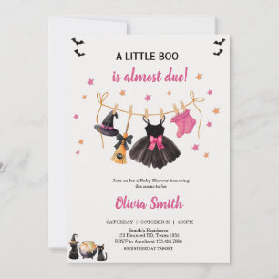 Convite Chá de fraldas de Linha de Vestido do Pequeno Boo