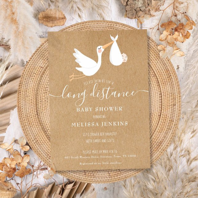 Convite Chá de fraldas de longa distância pulverizado por  (Long Distance Baby Shower Sprinkle By Mail Invitation)