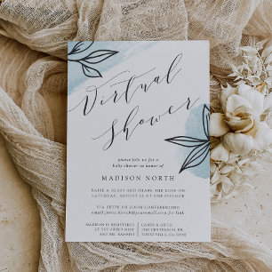 Convite Chá de fraldas de Longa Distância Virtual do Jardi