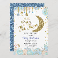 Chá de fraldas de Lua Azul e Estrela