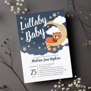 Convite Chá de fraldas de Lua Lullaby Baby Red Panda