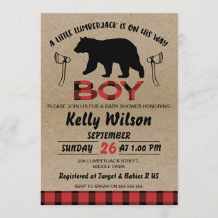 Convite Chá de fraldas de Lumberjack
