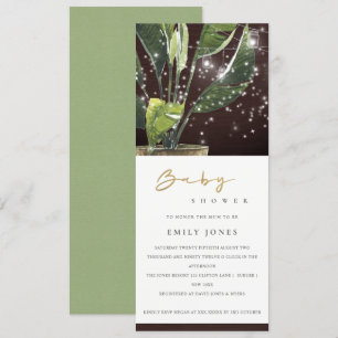 CONVITE CHÁ DE FRALDAS DE LUZES DE MASON JAR DE STARRY PA