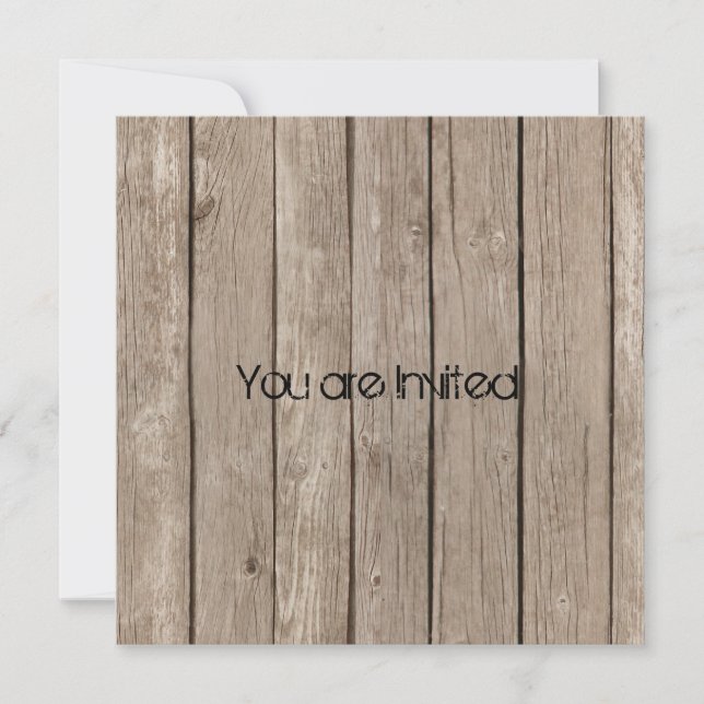 Convite Chá de fraldas de madeira castanha russa (Frente)