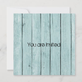 Convite Chá de fraldas de Madeira Rustic Blue Faux