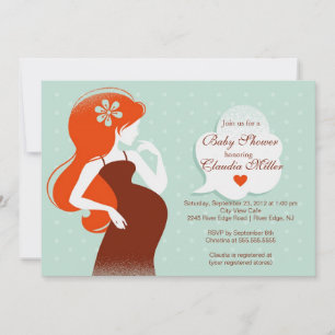 Convite Chá de fraldas de Mãe Grávida Moderna