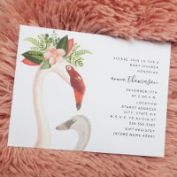 Chá de fraldas de mamãe e Baby Flamingo