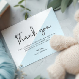 Convite Chá de fraldas de Manual Moderno obrigado Azul