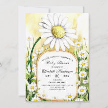 Chá de fraldas de margarida com aquarela entonada