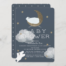 Convite Chá de fraldas de Marinho de Ursos Polares de Lua