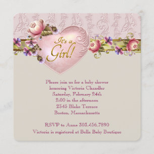 Convite Chá de fraldas de máscara cor-de-rosa com flor de 