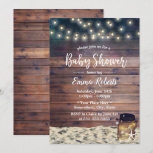 Convite Chá de fraldas de Mason Jar, Peixe-Fígado Russo