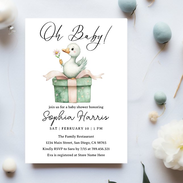 Convite Chá de fraldas de menina (Criador carregado)