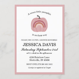 Convite Chá de fraldas de Menina de Abóbora