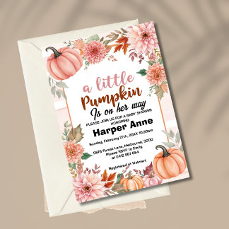 Convite Chá de fraldas de Menina de Obra Orçamental