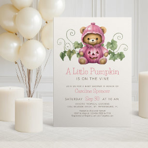 Convite Chá de fraldas de Menina Minimalista de Pumpkin
