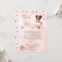 Chá de fraldas De Menina Rosa Ballerina Obrigado