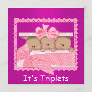 Convite Chá de fraldas de meninas africanas-americanas tri