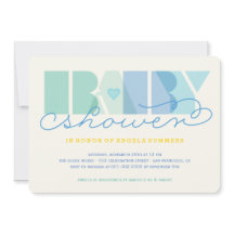 Chá de fraldas de Menino Colorido da Tipografia Az