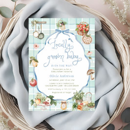 Convite Chá de fraldas de Menino Cultivado Localmente