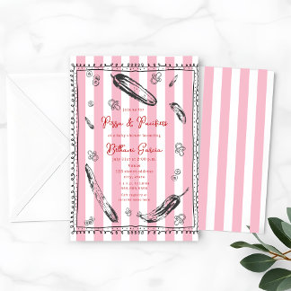 Convite Chá de fraldas de Menino de Esboço de Pepinos Paci